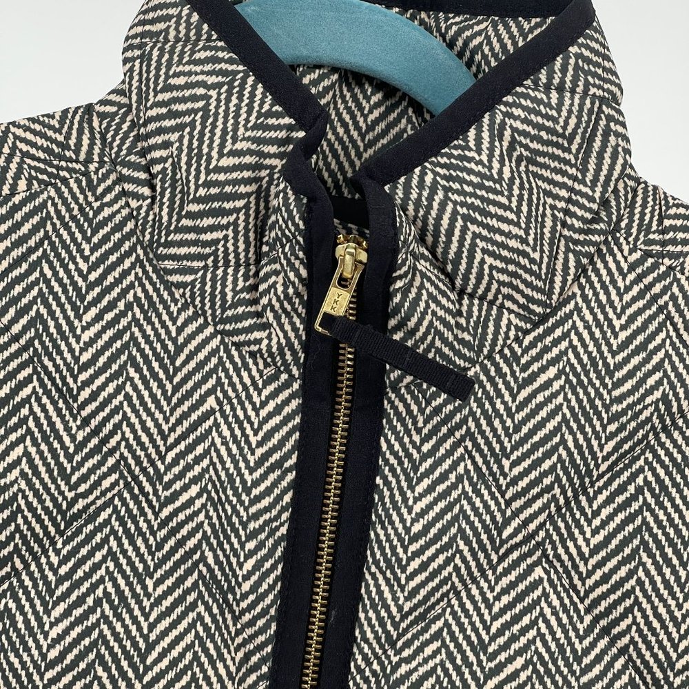 J Crew Quilted Excursion Down Vest XS Sleeveless Contrast Trim Full Zip Gray - Picture 6 of 11